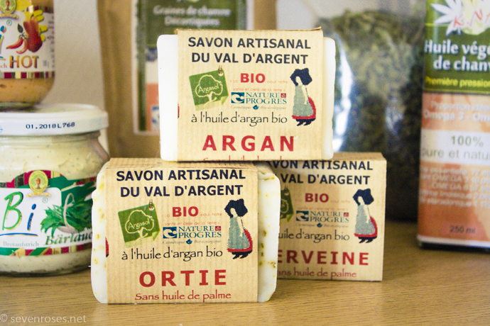 organic vegan soaps: argan, verveine and stinging nettle