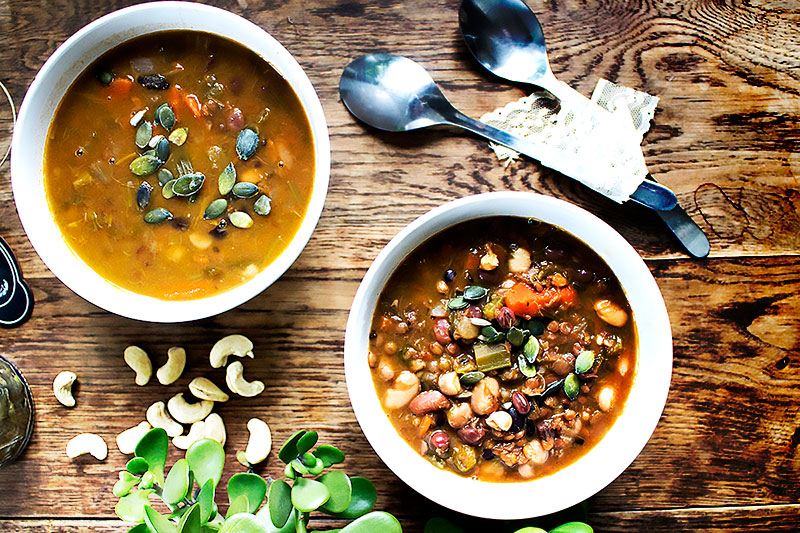 Italian Bean Soup, Vegan and Oil-Free