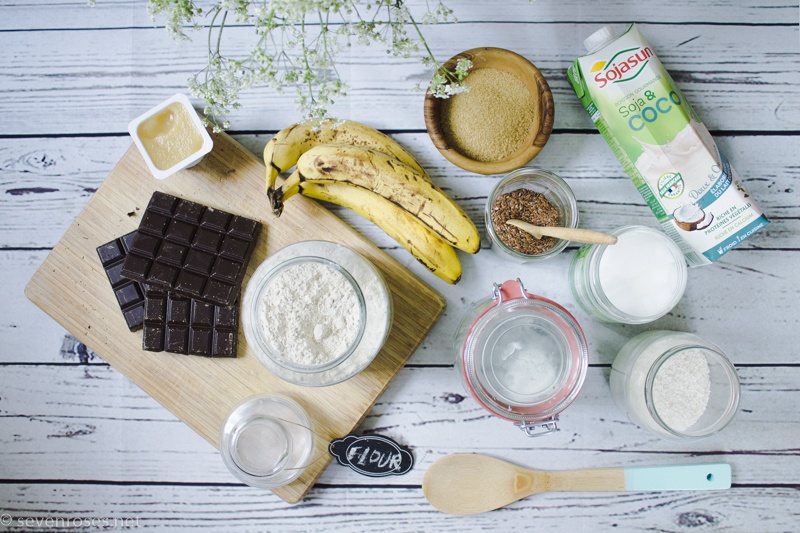 Coconut-Banana bread (one-bowl, Vegan) ingredients