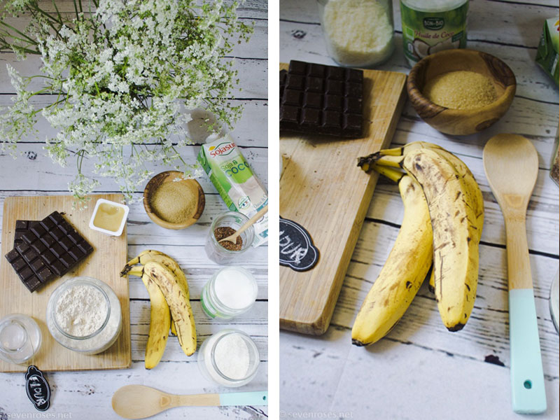 Coconut-Banana bread (one-bowl, Vegan) ingredients