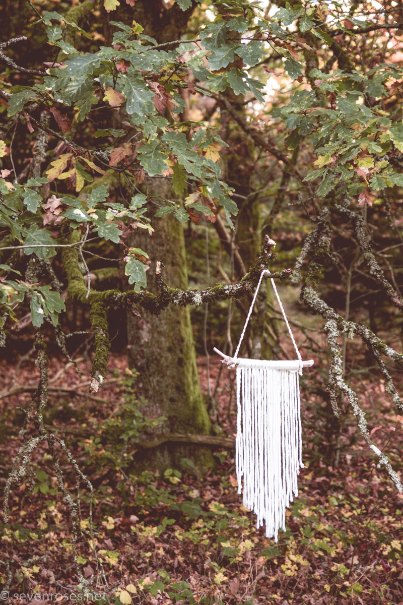 Macrame Wall Hanging Fall Color Rainbow With Leaves Macrame