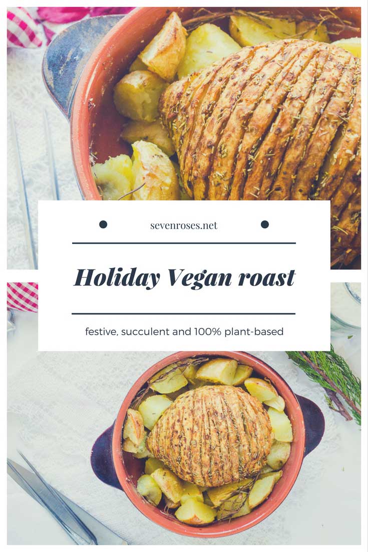 festive, decadent, yummy Vegan Holiday Roast that will please everybody at your holiday table. Can you guess what the 1 ingredient is?