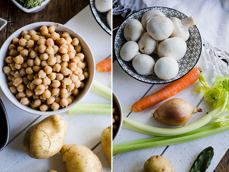 Mushroom Chickpea Minestrone-ingredients