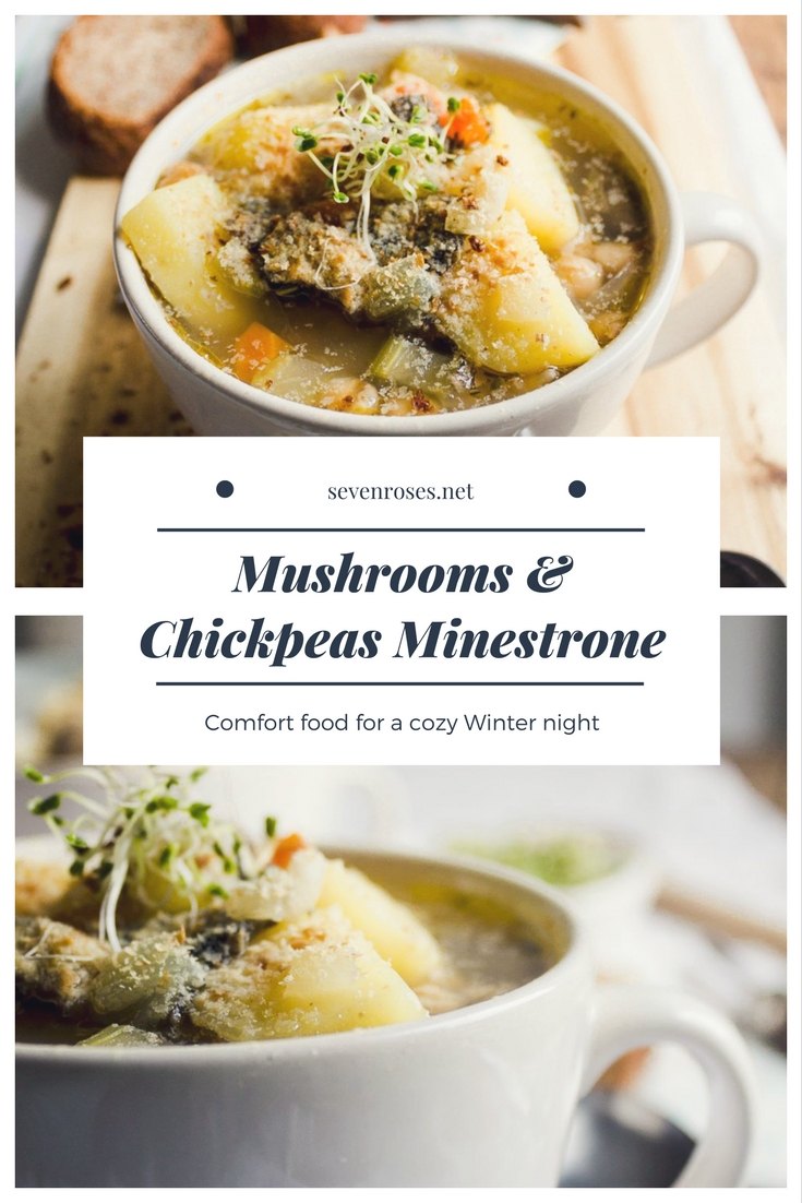 Cozy Winter night Mushrooms & Chickpeas Minestrone