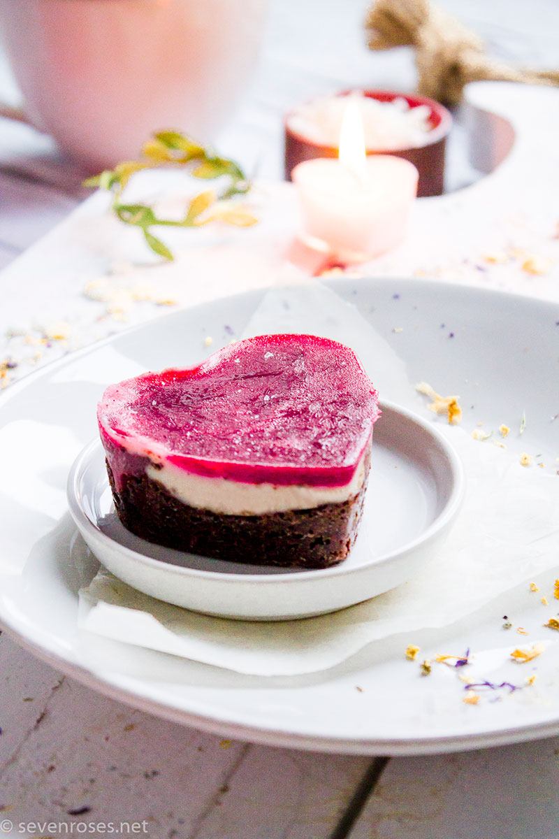 Triple-layer cheesecake hearts