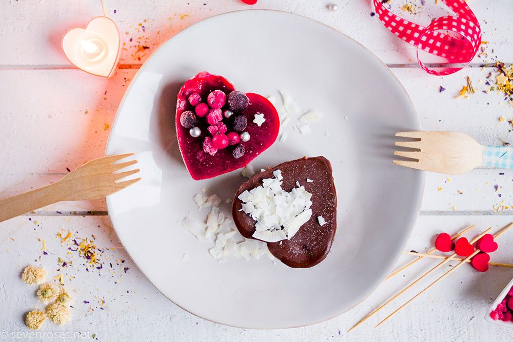 Triple-layer cheesecake hearts