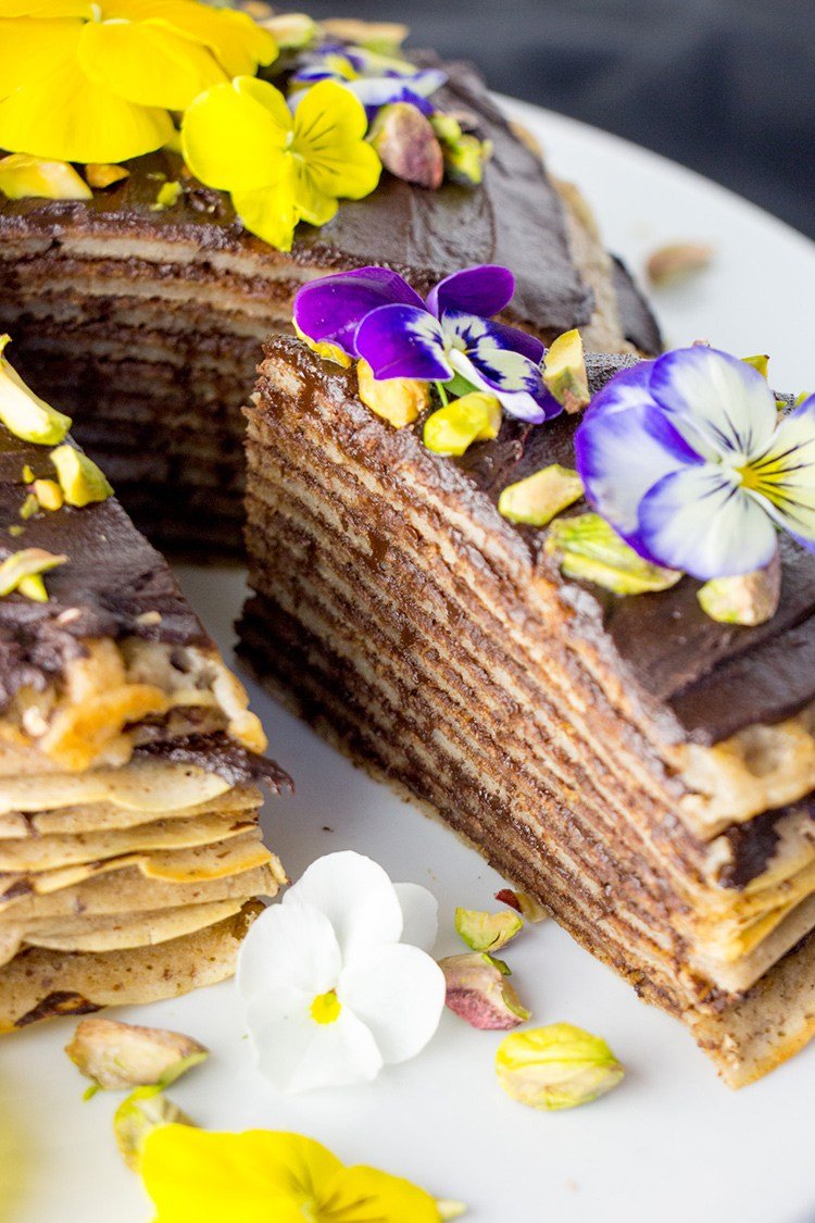 Vegan mille crepes cake