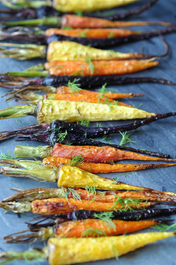 Roasted Tri-Color Baby Carrots with Dill