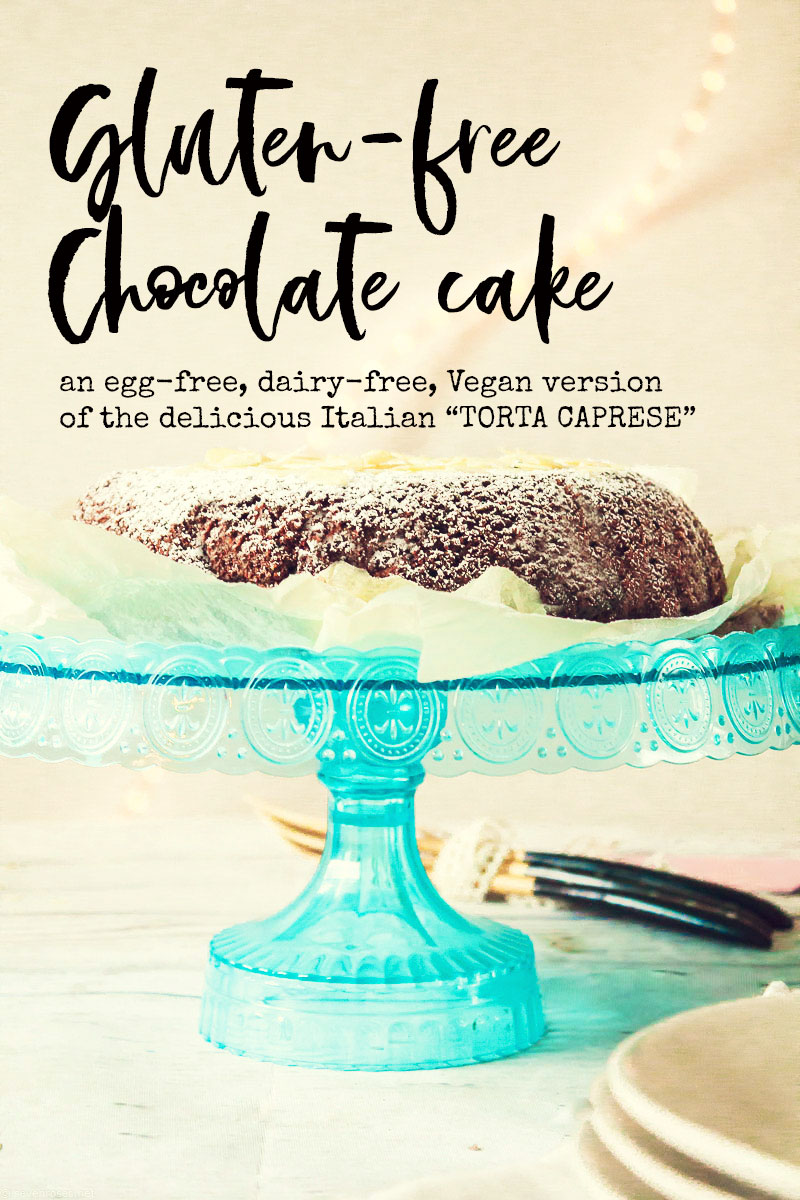 Vegan Gluten-Free Caprese Chocolate Cake - flourless, egg-free, dairy-free, 1-bowl chocolate wonder