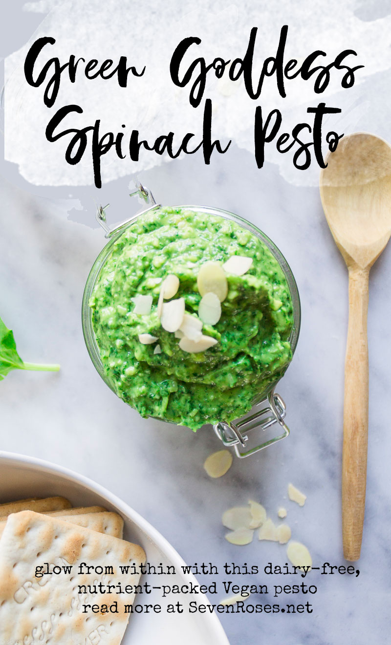 Glow from within with this Vegan Green Goddess Spinach Pesto