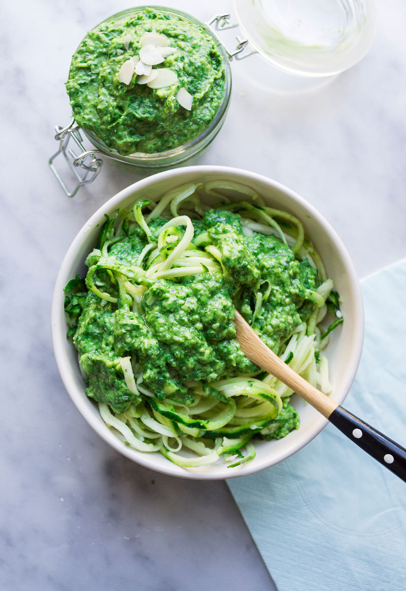 Green Goddess Spinach Pesto with Zoodles