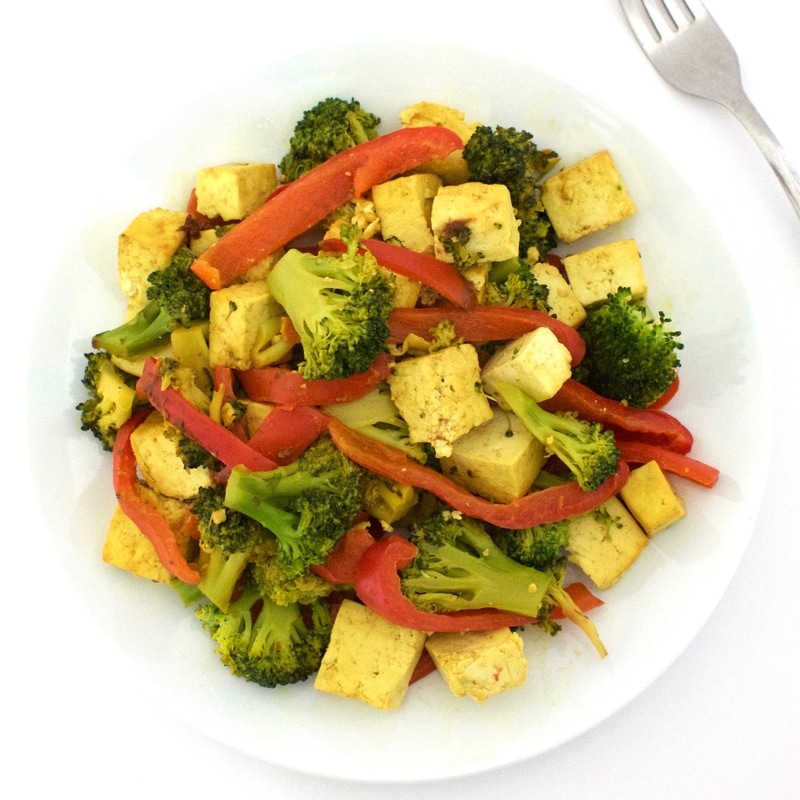 Broccoli, Red Pepper & Tofu Stir Fry (Vegan, Gluten-Free, High-Protein!)