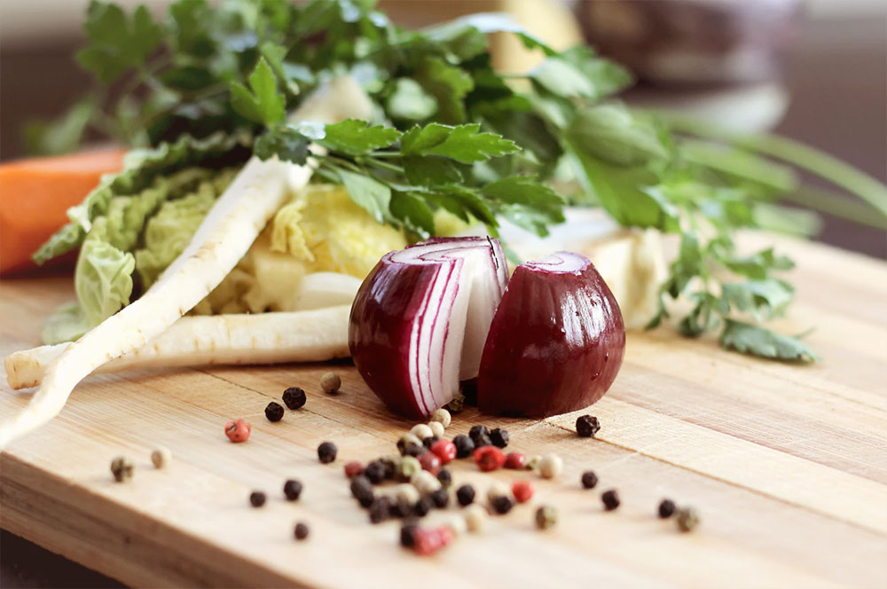 To make Vegan bone broth Include a diverse selection of vegetables