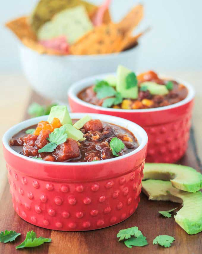 Slow Cooker Black Bean Butternut Squash Chili