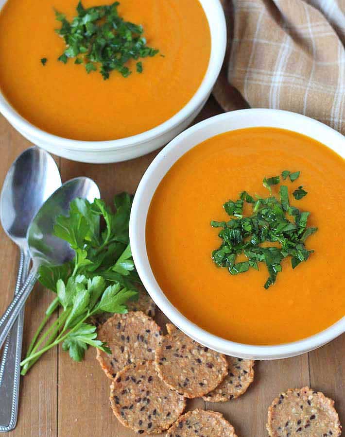 Butternut Squash Sweet Potato Carrot Soup