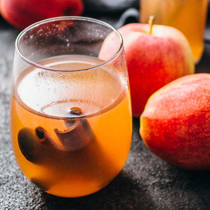 Slow cooker cranberry apple cider with cinnamon