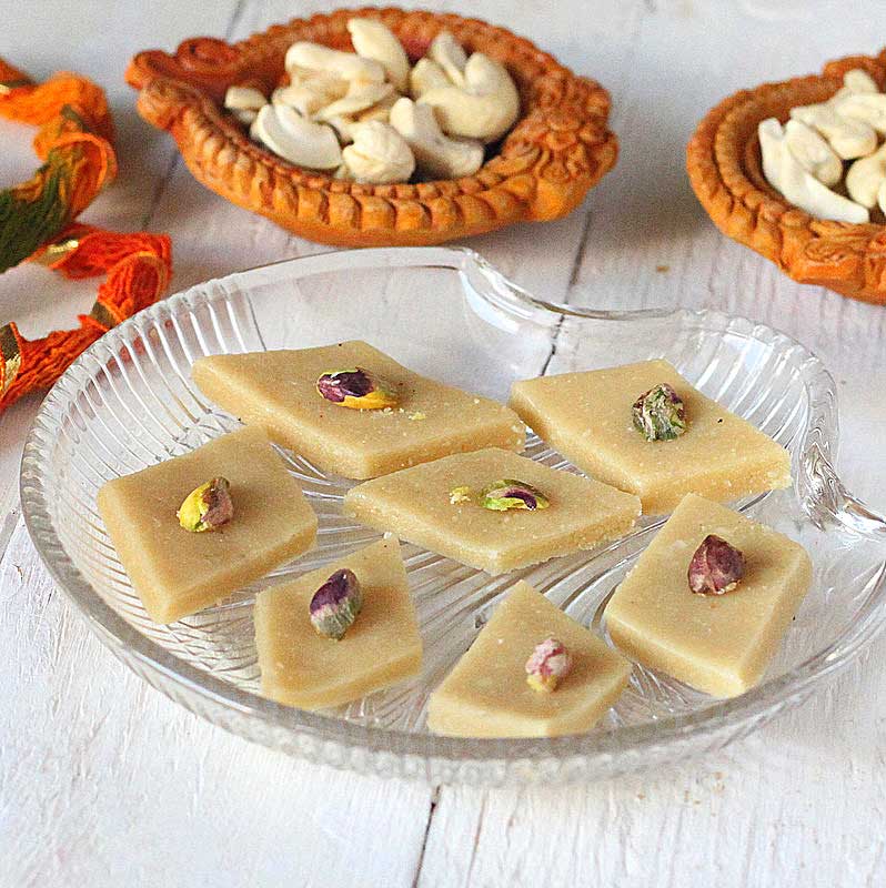 VEGAN KAJU KATLI INDIAN CASHEW FUDGE. VEGAN, GLUTENFREE