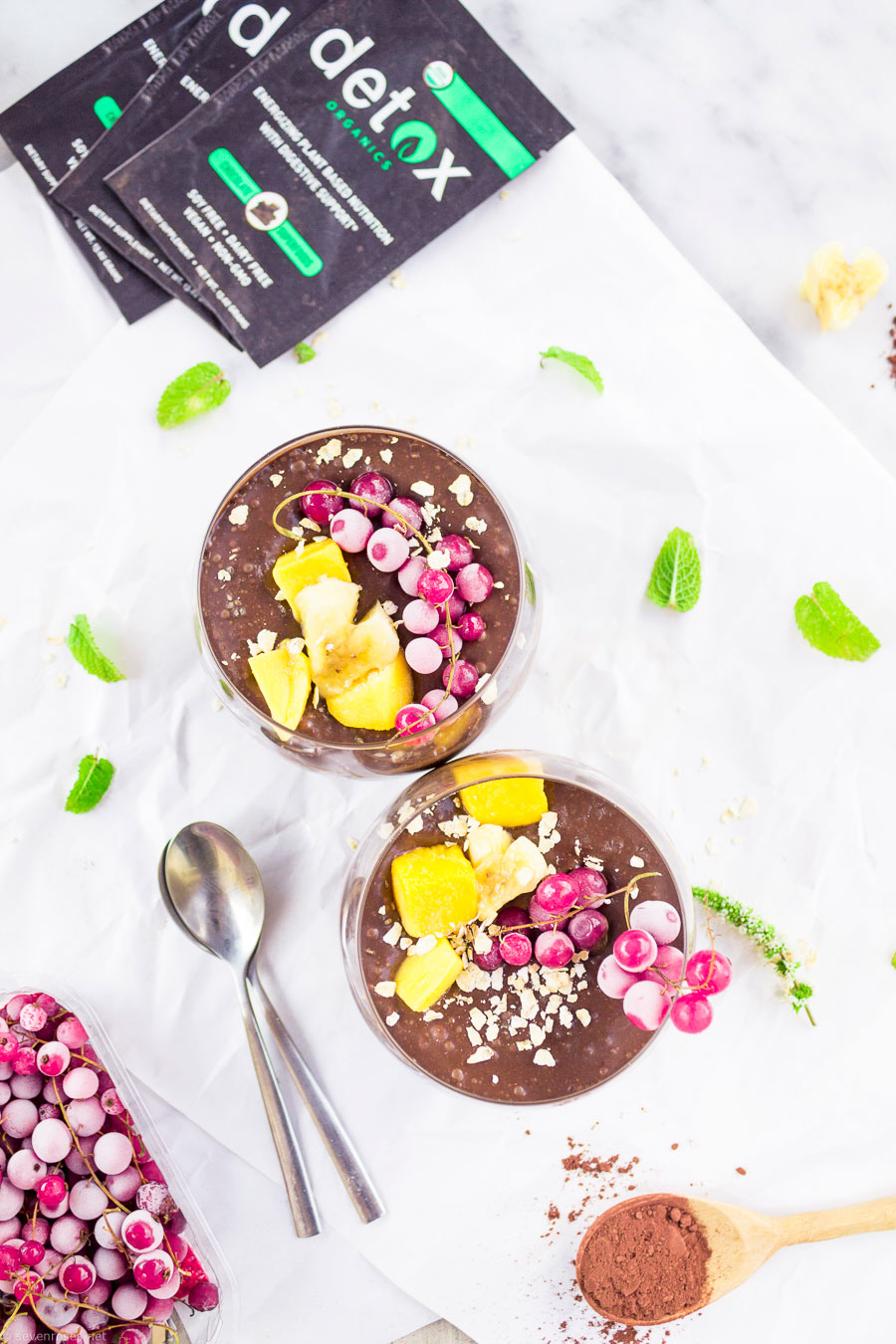 Superfood Chocolate-chia pudding featuring Detox Organics