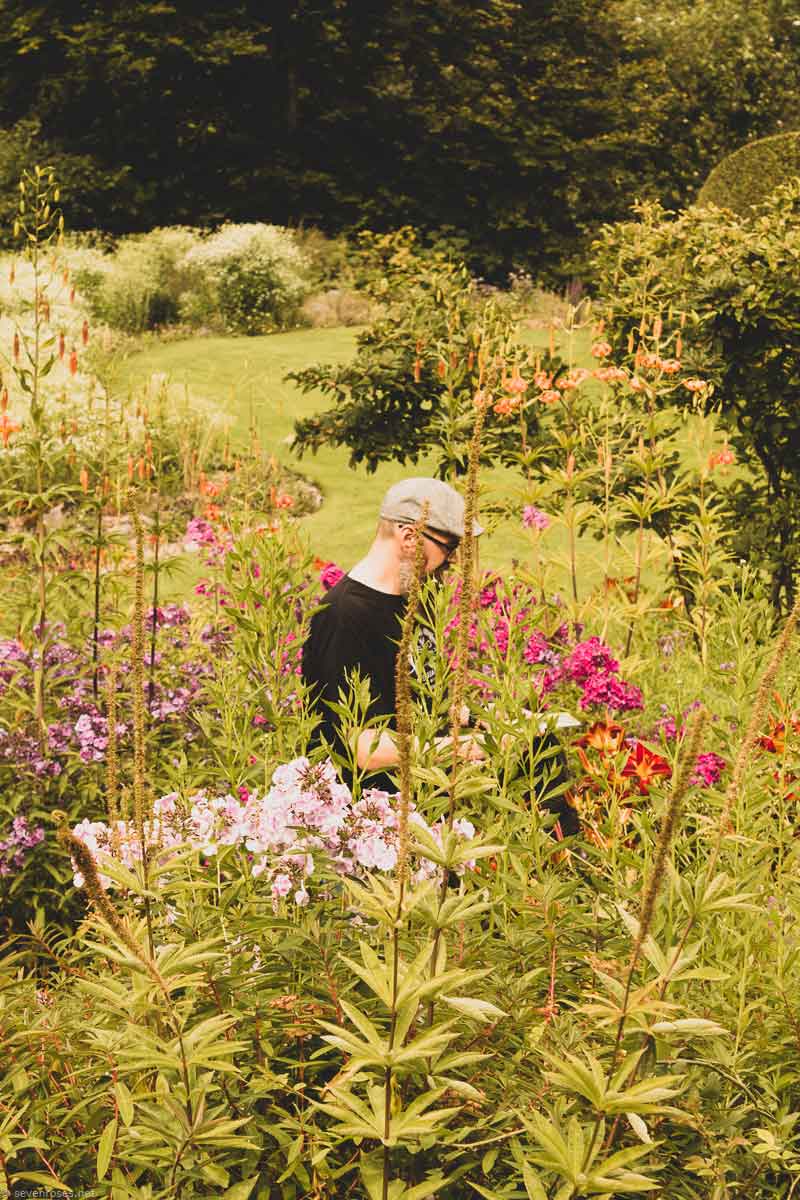 Fabien among the Flowers at Jardin de Berchigranges