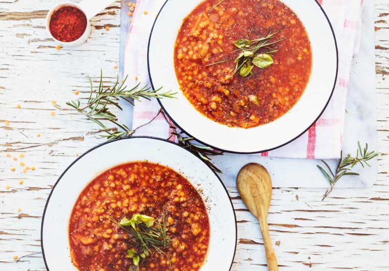 Hungarian red lentil soup from The Vegan 8