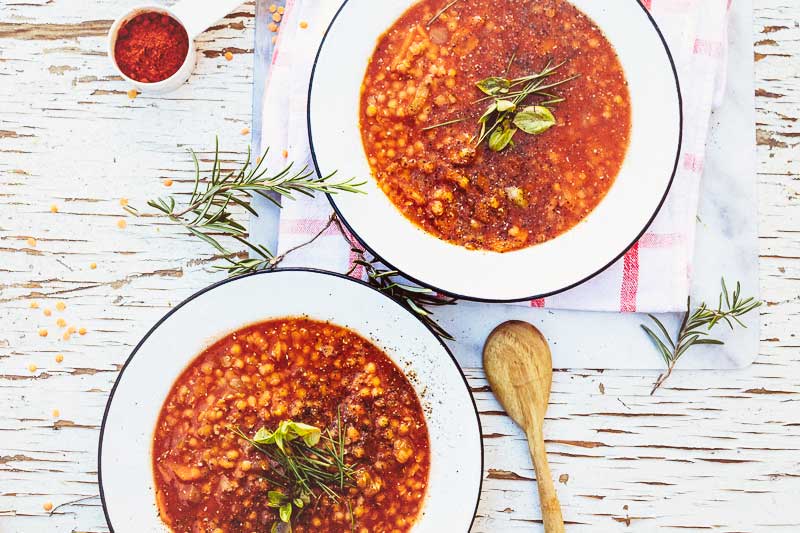 Hungarian red lentil soup