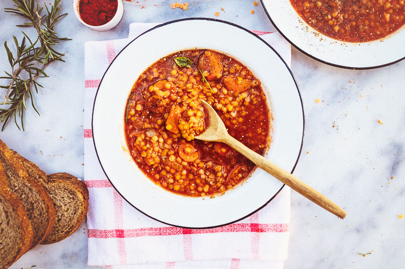 Hungarian red lentil soup