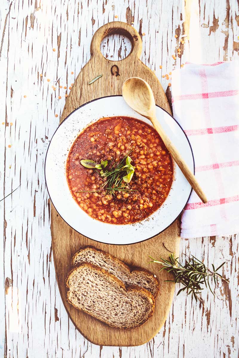 Hungarian red lentil soup