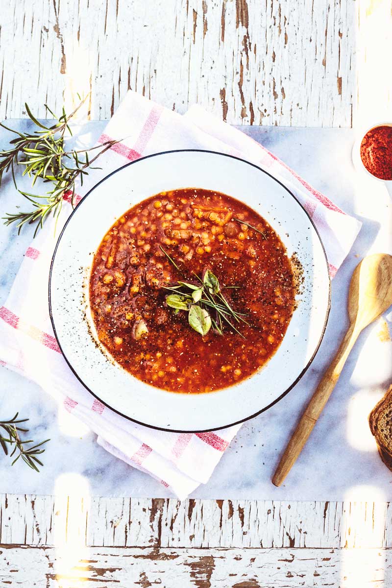 Hungarian red lentil soup