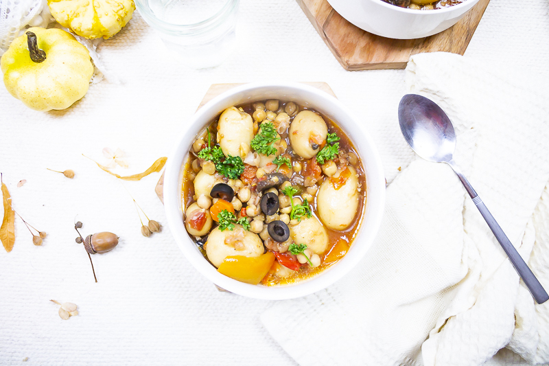 Chickpea Cacciatore with Potatoes