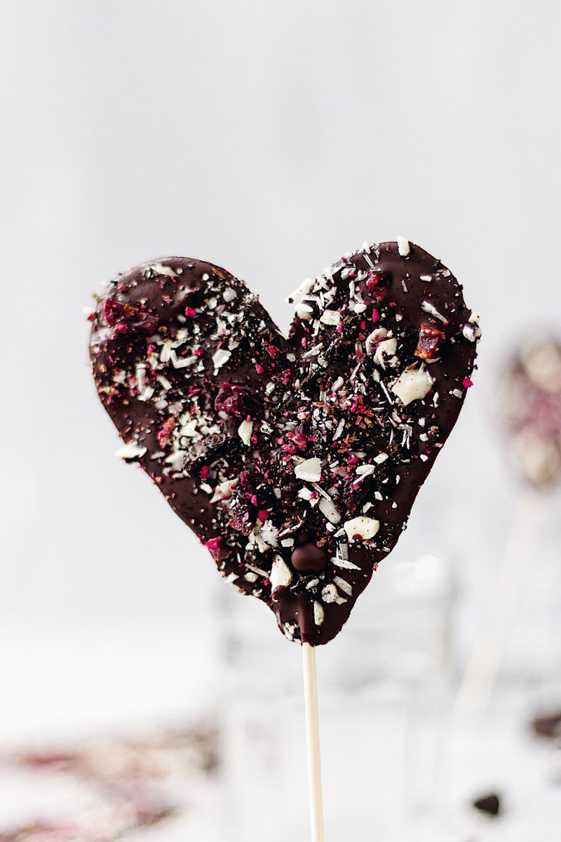 Chocolate Heart Lollipops