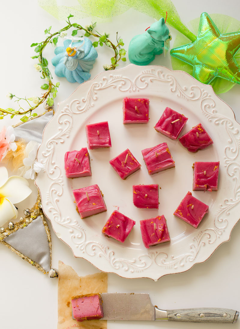 Pink Flamingo Vegan Cheesecake Bars