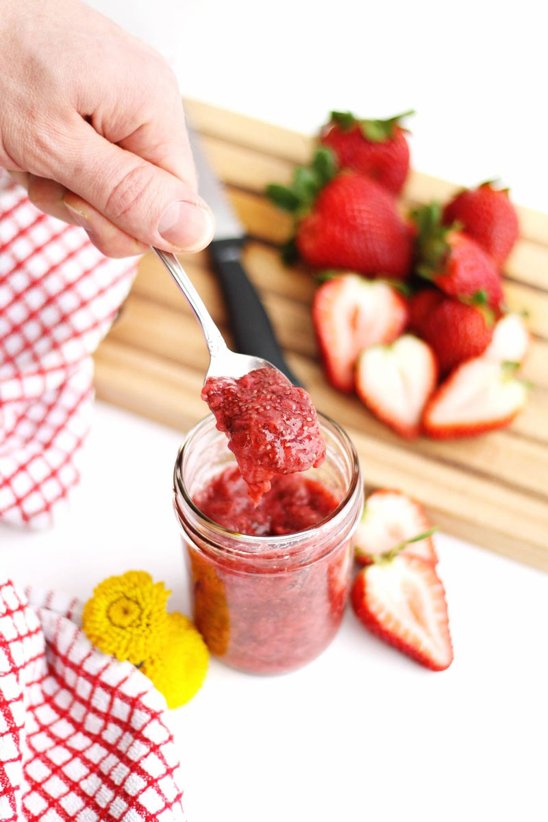 Small batch strawberry chia jam