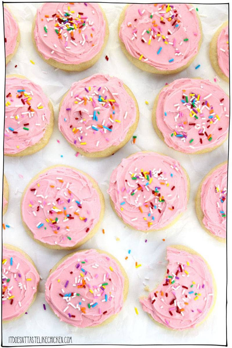 Vegan Soft Frosted Sugar Cookies