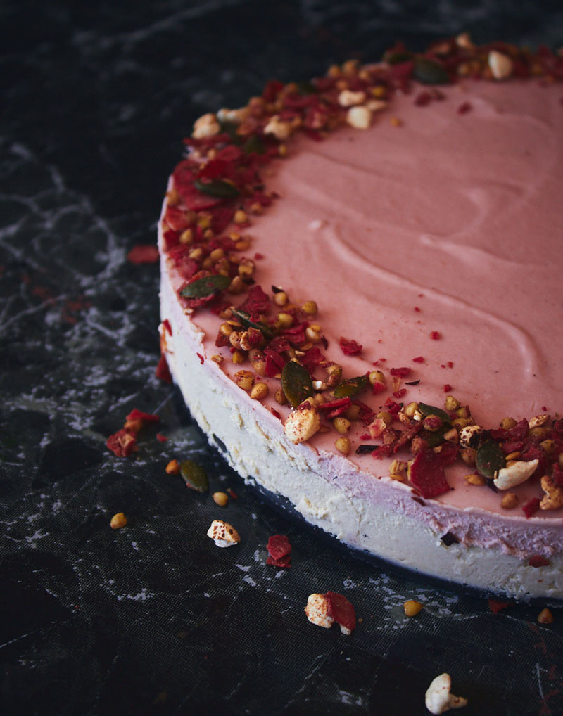 Raw White Chocolate and Rose Cake