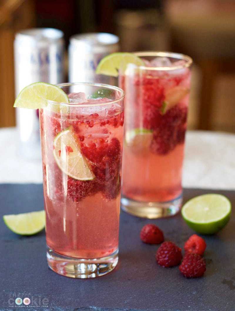 Raspberry Lime Sparkling Water Mocktail