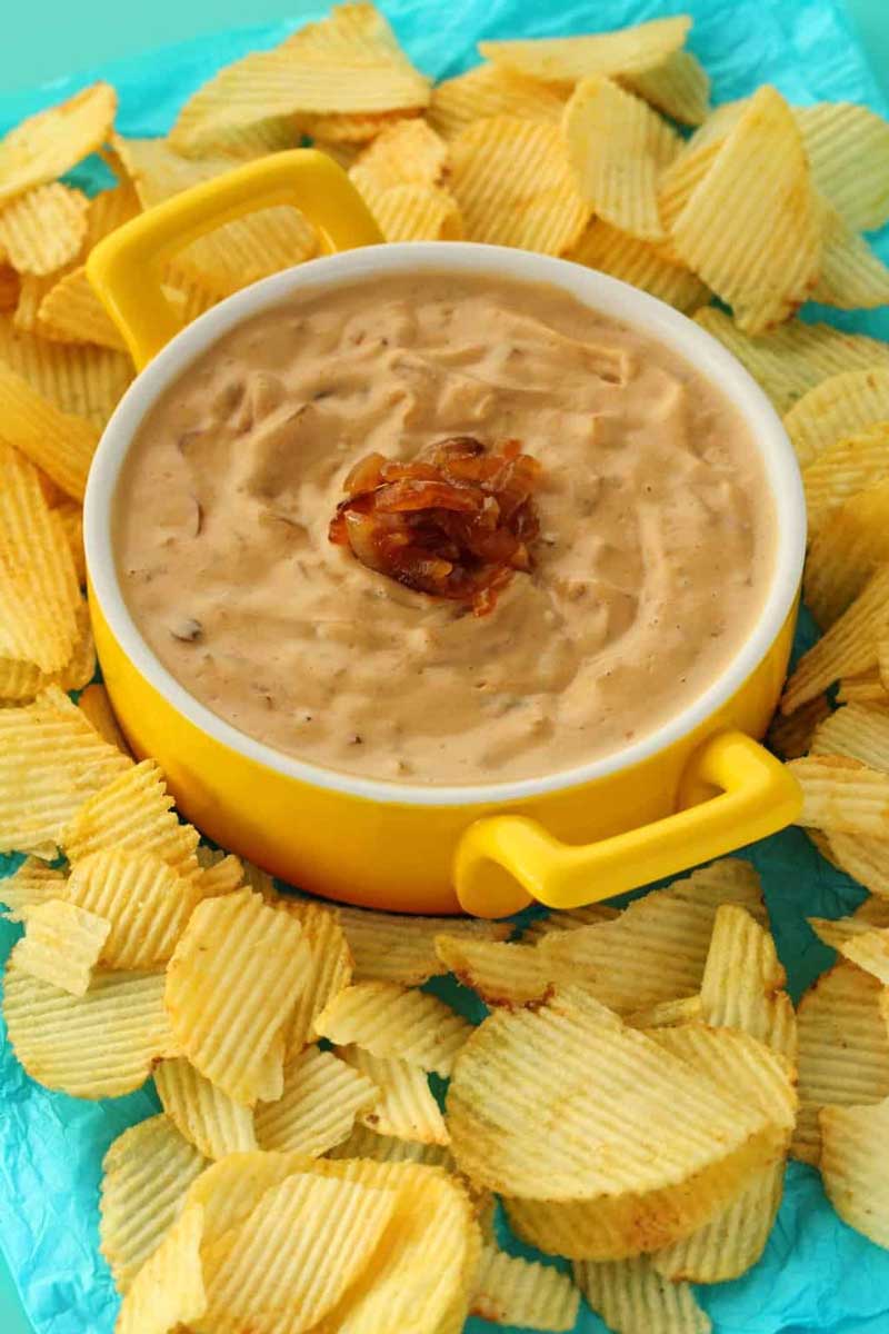 Smoky, caramelized vegan onion dip