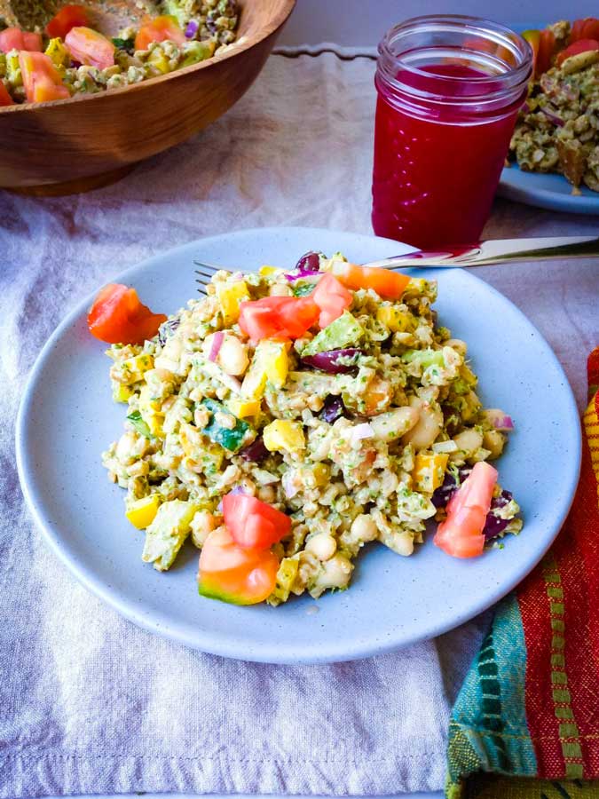 Farro Pesto White Bean Salad