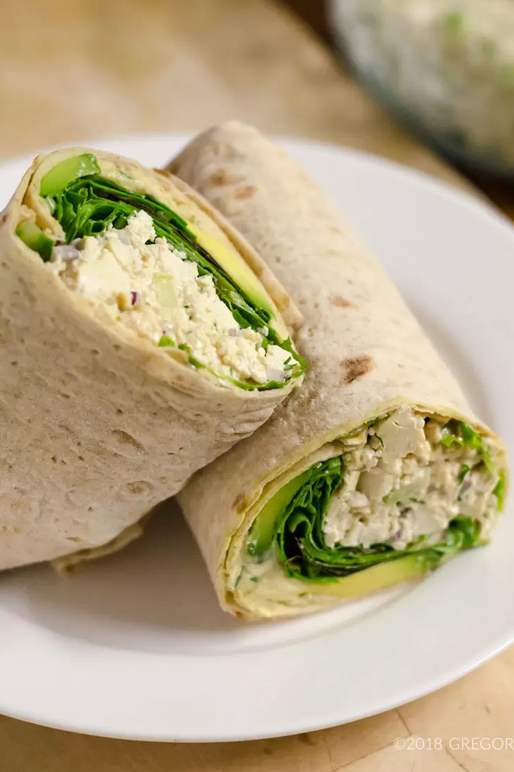 Tofu Dill Salad wraps