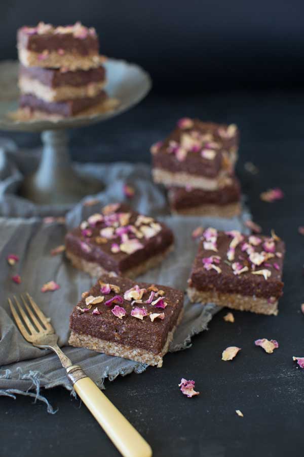 Rose And Chocolate Raw Slice