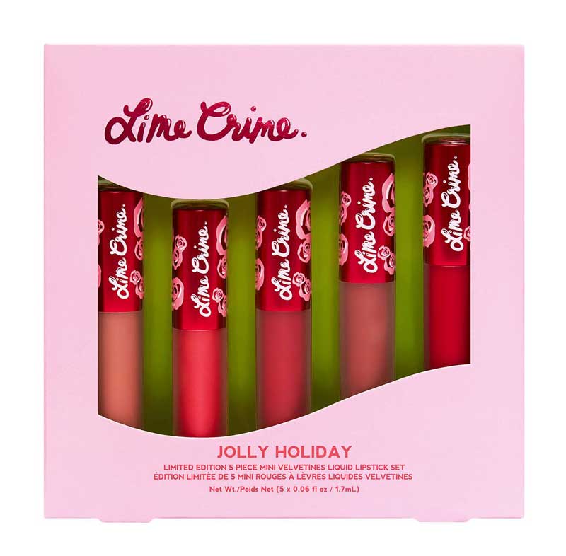  Lime Crime Jolly Holiday 5 Piece Mini Velvetines Set