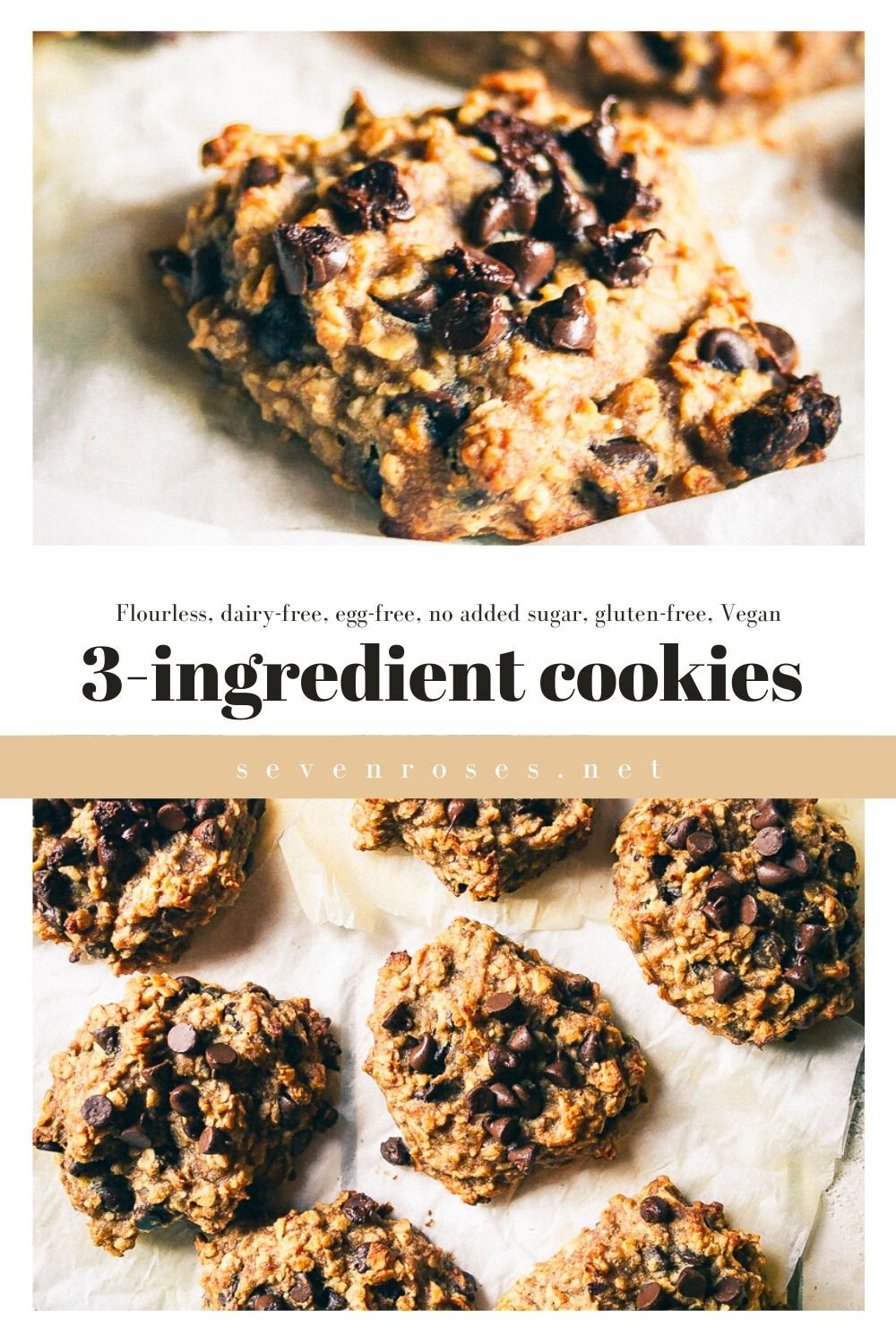 Flourless, gluten-free delicious cookies that require only 3 ingredients