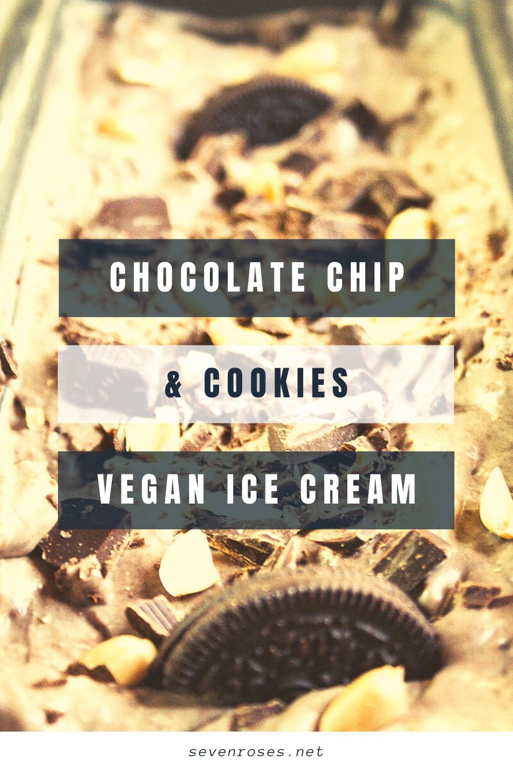 Chocolate chip & cookies Vegan ice cream - dairy-free, no-churn