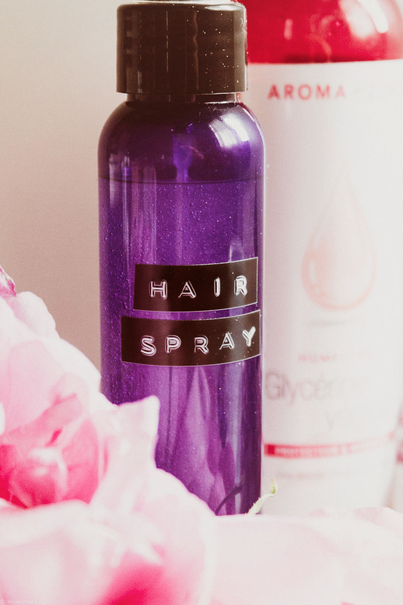 DIY Glycerin hair spray with Aloe Vera and Rose Water for curly and wavy hair