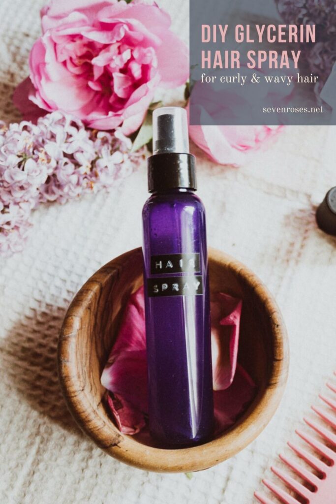 DIY Glycerin hair spray with Aloe Vera and Rose Water for curly and