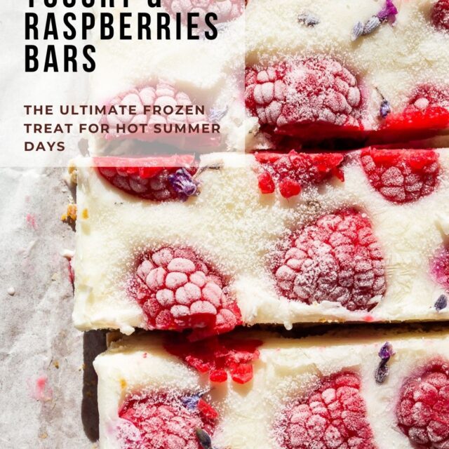 A frozen treat for hot summer days: healthy Vegan frozen yogurt & raspberries bars