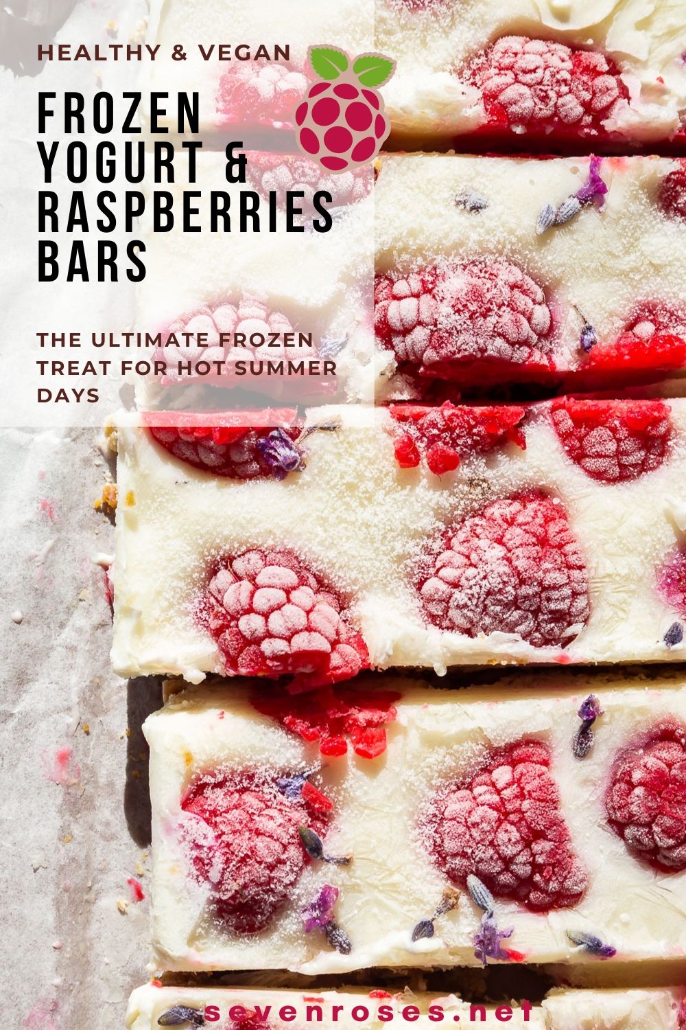 A frozen treat for hot summer days: healthy Vegan frozen yogurt & raspberries bars