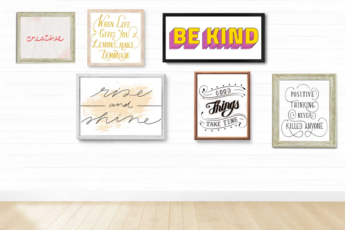 Create a DIY inspirational gallery wall with free fonts